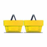 Kit - 10 Cestos Compras Plástica D100 Cód. 3000 Amarelo - Della Plast