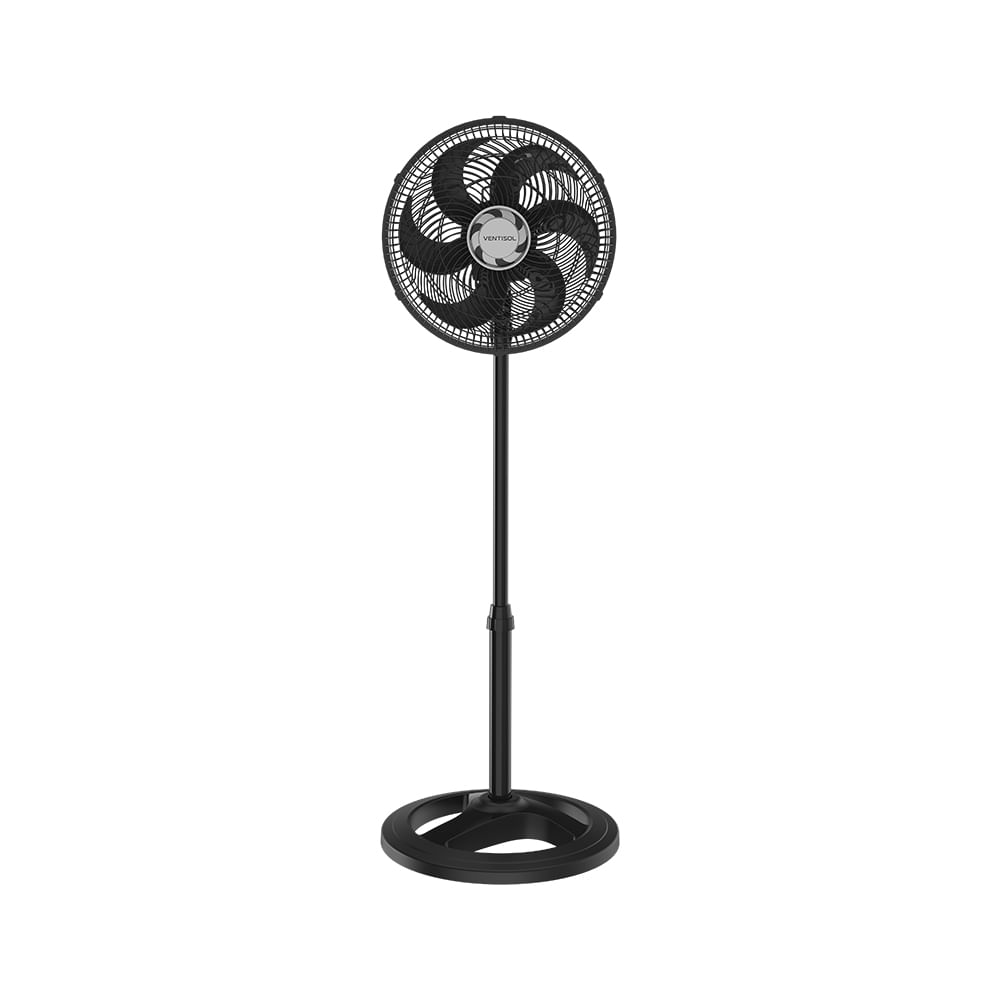 Ventilador Coluna Preto 30cm Turbo 6 Pás Osc Ventisol