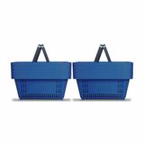 Kit - 10 Cestos Compras Plástica D100 Cód. 3000 Azul Padrão - Della Plast