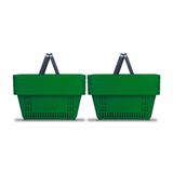 Kit - 10 Cestos Compras Plástica D100 Cód. 3000 Verde - Della Plast