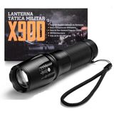 Lanterna Led X900 Zoom Recarregável Com Sinalizador