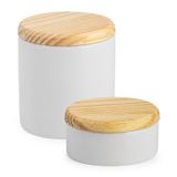 Kit Banheiro Porcelana Porta Cotonete Porta Joia Jogo Potes