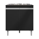 Balcão Cooktop 5 Bocas 2 Portas Andreia Cor Preto - Ajl