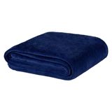 Cobertor Alaska Casal Queen Manta Fleece Coberta 2,20x2,40m Toque Macio - Azul Marinho