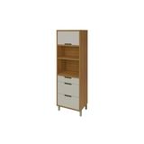Paneleiro De Cozinha Imperatriz C/ 1 Porta E 3 Gavetas (2 Fornos) 70cm Freijo/off White - Nesher