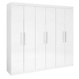 Guarda Roupa Casal 6 Portas 4 Gavetas 100% Mdf Leblon D&#39;doro Cor:branco