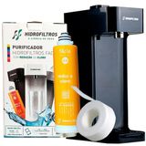 Purificador Água Natural Facile C3 Preto Hidrofiltros Kit