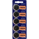 Pilha Botao 3v Litio Cr2016 Sony Cartela Com 5 Pilhas Car/5