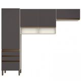 Cozinha Compacta Jaspe Com 4 Portas 3 Gavetas E 5 Prateleiras 260,4cm De Largura Bartira