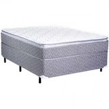 Cama Box Queen Size Luckspuma Valência Comfort Com Molas Ensacadas E Pillow Top 64x158x198cm