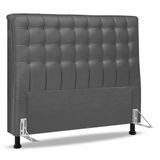 Cabeceira Cama Box Casal King Size Ciara 195cm Botonê Com Frame Suede Cinza