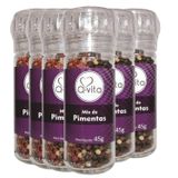 Mix De Pimentas Com Moedor Q-vita 45g (6 Frascos)