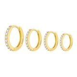 Brinco Argola Zircônia Folheado - Dourado - 7 Mm