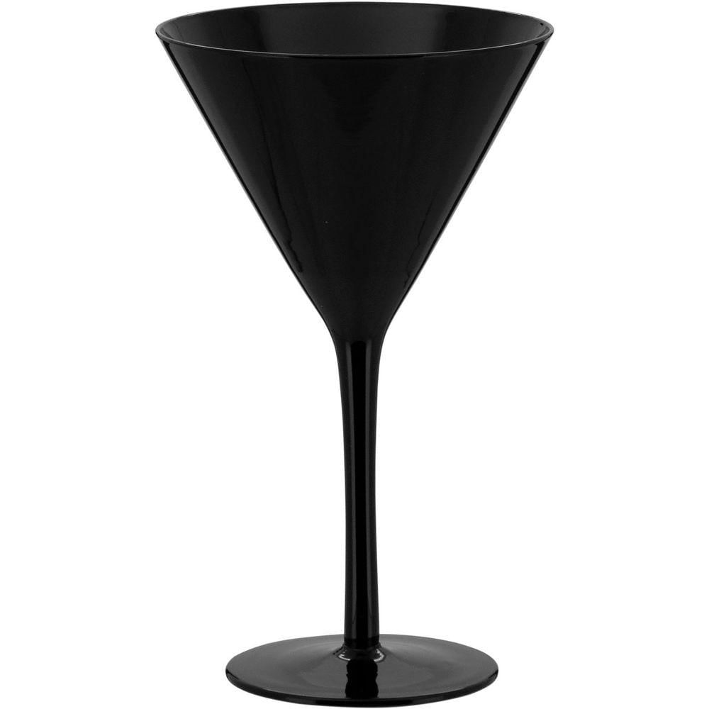 Taça Martini 19x12x12cm 330ml Vidro Preto 6pç