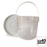 Baldes De Plastico Com Tampa 40 Pçs