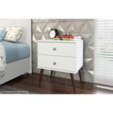 Mesa Cabeceira Infantil Rt 3032 C/ 2 Gavetas Branco - Movelbento