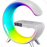 Luminaria Led Mesa Bluetooth Música Áudio Carregador Sem Fio