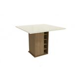 Mesa De Jantar Kappesberg Com Tampo De Madeira E Vidro 1,05m