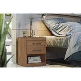 Mesa Cabeceira Plus C/ 2 Gavetas Jatoba - Santos Andirá