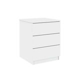 Mesa Cabeceira Veronna C/ 3 Gavetas Branco/neve - Tcil Móveis