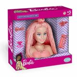 Boneca Para Pentear - Mini Styling Head - Special Hair - Barbie - Salmão - Pupee