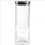 Porta Mantimentos Quadrado Dynasty Em Vidro Borossilicato Com Tampa De Metal 1,9l
