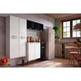 Cozinha Modulada Completa 4pçs Armário Balcão Paneleiro Complemento C4p9 Branco/preto - Bertolini