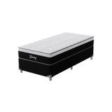 Cama Box Solteirão Montreal Molas Ensacadas Gemini 96x203x68 Branco/preto