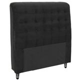 Cabeceira Solteiro Ana 90 Cm Cama Box Ana Suede Preto - Fm