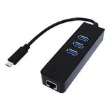 Tipo-c 3.0 Hub + Gigabit Hub 3 Portas Usb 3.0 Gigabit Rj 45