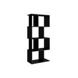 Estante De Livros Esm218 C/ 4 Nichos Preto - Movelbento