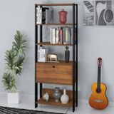 Estante Para Livros Match 1 Porta 3 Prateleiras Pinho/preto Artely Pinho/preto