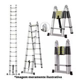 Escada Telescópica Dupla 12 Degraus 3,8 Mts Alumínio Charbs