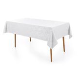 Toalha Mesa Retangular 8 Lugares Jacquard Dominic Branco