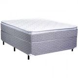 Cama Box Queen Size Luckspuma Valência Comfort Com Molas Ensacadas E Pillow Top 64x158x198cm