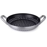 Frigideira Grill Multiflon Profissional Antiaderente Quartzo Inox 32 Cm
