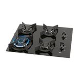 FOGAO COOKTOP FISCHER 4 BOCAS TRIPLA CHAMA INFINITY GAS MESA VIDRO PRETO