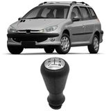 Manopla Bola Câmbio Peugeot 206 207 5 Marchas Tampa Cromada