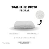 Toalha De Rosto Briza 100% Algodão 50cm X 80cm Floral Branca