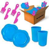 Kit 30 Cozinha Infantil Garfos Copos Talhares De Brinquedo