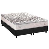 Cama Box Queen: Colchão Anatômico Herval Ergoplus/ep + Base Crc Suede Gray(158x198)