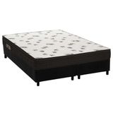 Cama Box Queen: Colchão Espuma D45 Ortobom Light Ortopilow + Base Crc Suede Black(158x198)