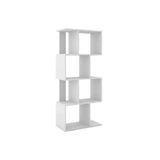 Estante De Livros Esm218 C/ 4 Nichos Branco - Movelbento