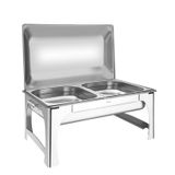 RECHAUD RETANGULAR EM ACO INOX BANHO MARIA TAMPA REMOVIVEL CUBA 1 2 8,4 L TRAMONTINA