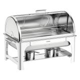 RECHAUD RETANGULAR EM ACO INOX BANHO MARIA TAMPA GIRATORIA COM FOGAREIRO CUBA 1 1 9 L TRAMONTINA