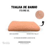 Toalha Banho Gigante Briza Banhão 0,80x1,50m Floral Salmão