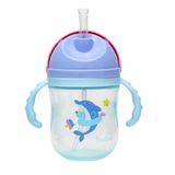 Copo Infantil Canudo Tampa E Alça Baleia 240ml 16941 Buba