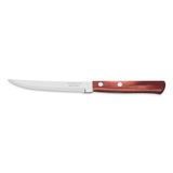 FACA PARA CHURRASCO 5 POLYWOOD VERMELHO LAMINA DE ACO INOX E CABO DE MADEIRA TRAMONTINA