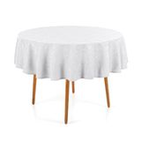Toalha Mesa Redonda 4 Lugares Jacquard Dominic Branco