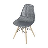 Cadeira Eames Dsw Colmeia Polipropileno Preta Base Madeira